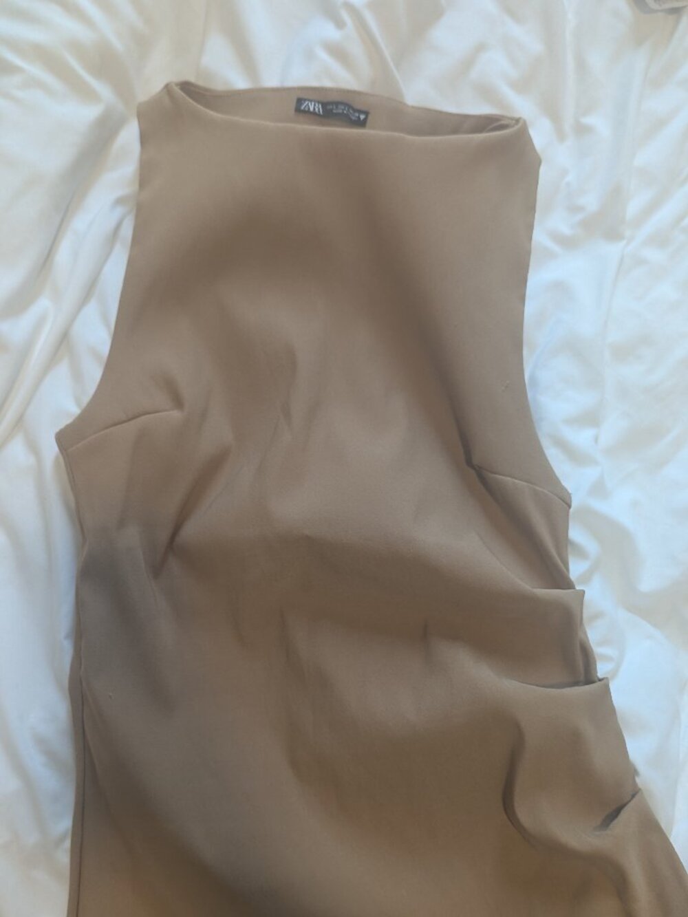 Zara Nude high neck sleeveless top